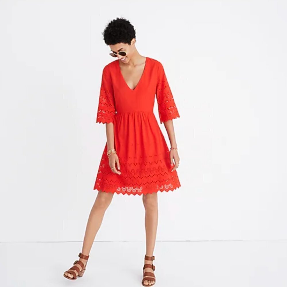 Madewell Eyelet Lattice Dress